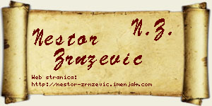 Nestor Zrnzević vizit kartica